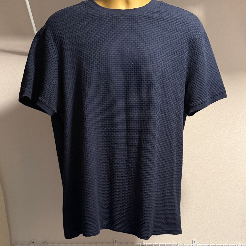 Ted Baker London Navy Textured Crewneck Tee